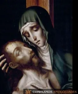 Experto de Compramos Antigüedades realizando una valoración a domicilio de arte sacro en pinturas sobre tablas siglos XV, XVI y XVII Bilbao.