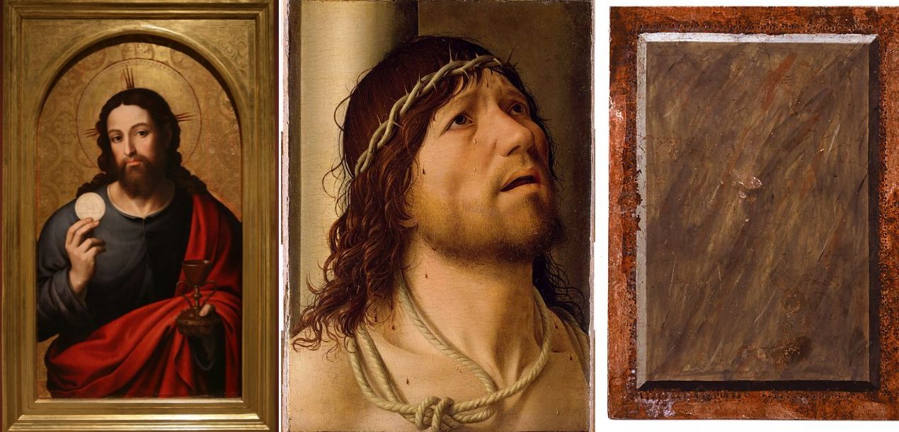 Inspección pericial de una pintura religiosa antigua sobre tabla del siglo XVII por el anticuario Antonio Feijoo en España