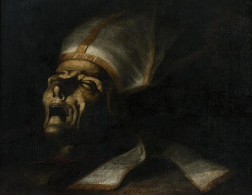 Pintura antigua oscurecida por el barniz oxidado antes de ser evaluada por el anticuario Antonio Feijo